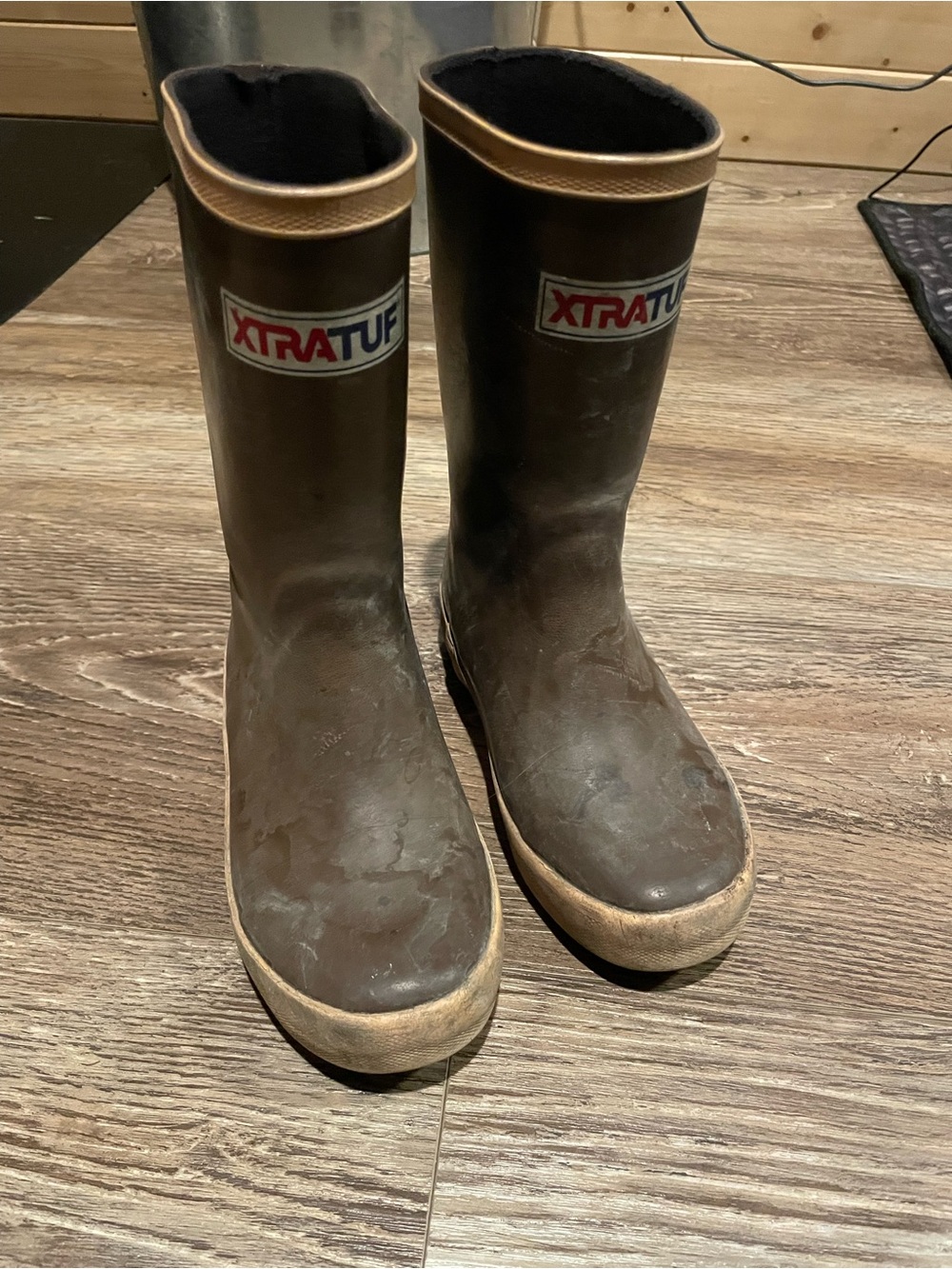 Kids Brown Rubber Rain Boots xtratuf